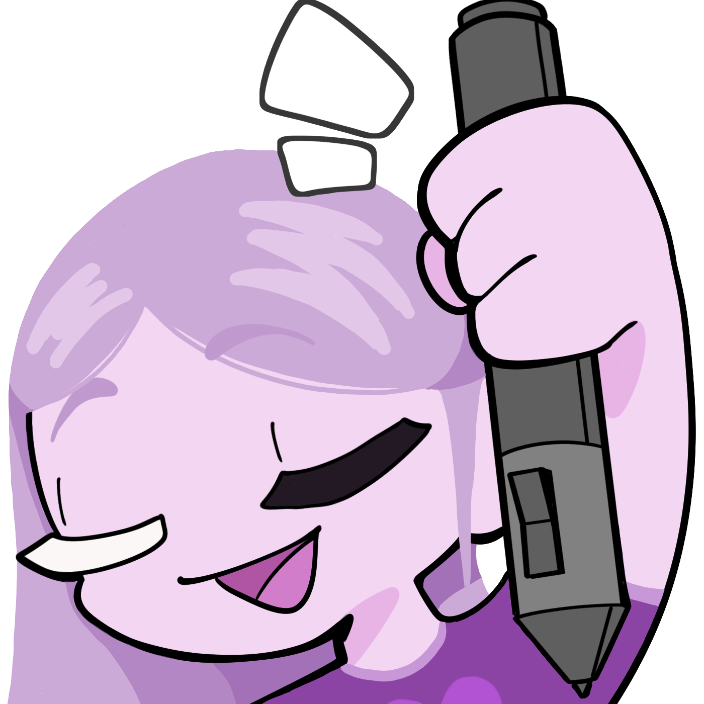 Purple Lily with a tablet pen