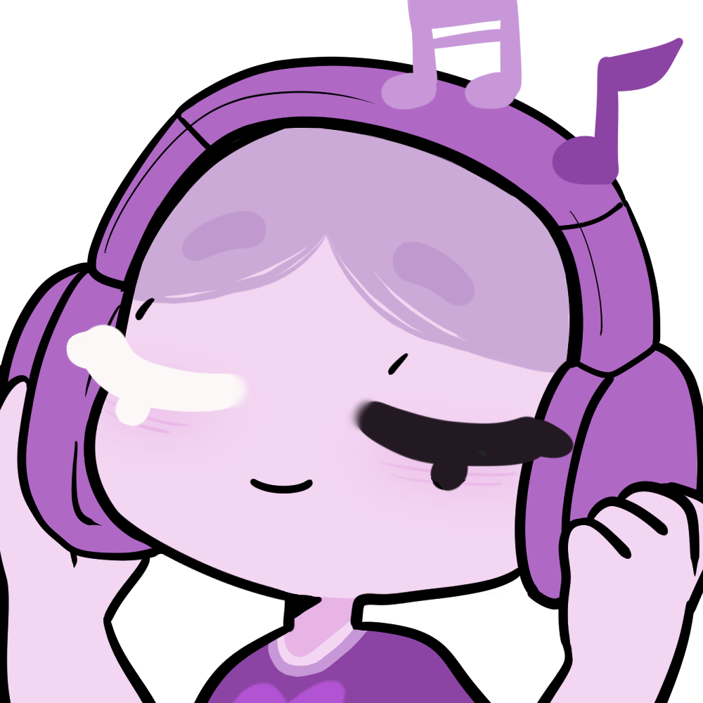 Purple Lily listening to music