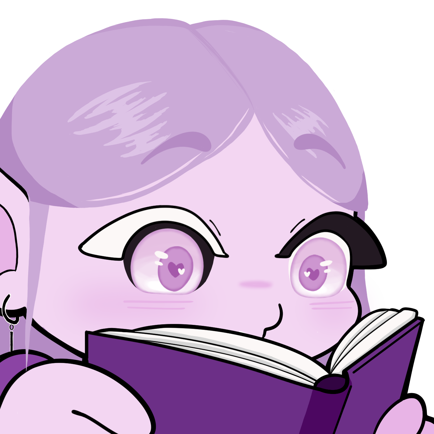 Purple Lily reading a book