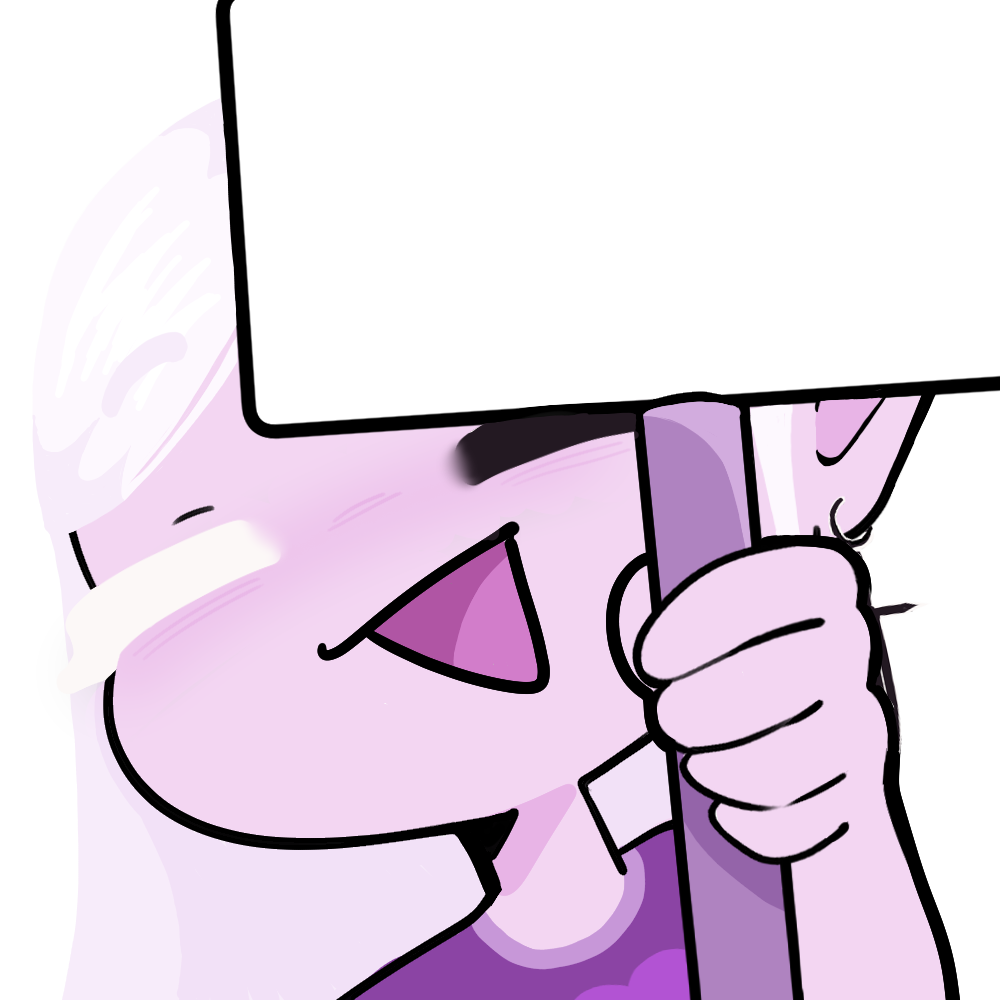 Purple Lily with a blank sign